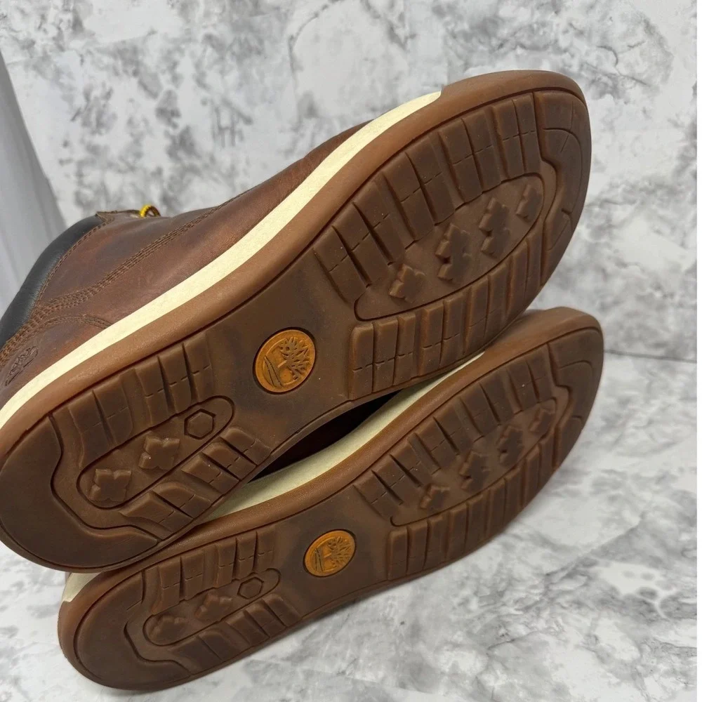 Timberland Davis Square Chukka Brown Leather Boots Mens 11 A17P3 Mid Top Sneaker